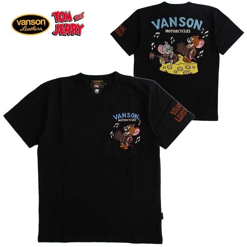 Red Pepper と Vanson コラボ T シャツ　ニラ vanson×TOM＆JERRYコラボ 天竺半袖ポロシャツ vanson TJV-2316