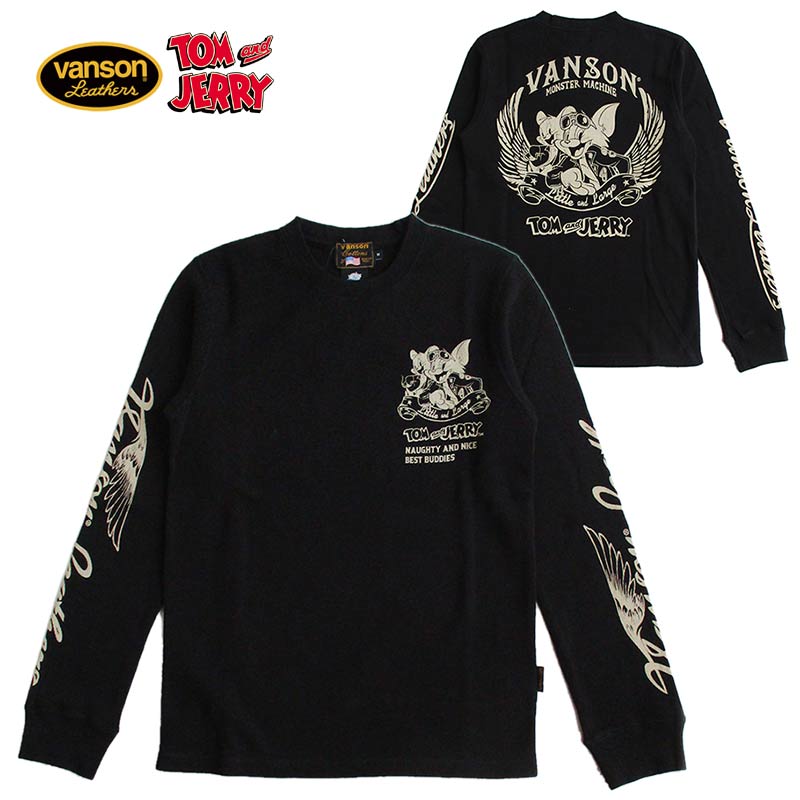 VANSON/バンソン トムとゼラチン 共同研究 サーマル長袖ティーシャツ（ロンT） トム＆ゼラチン 人となり メンズ レディース 貨物輸送無料 トップス-メンズファッション