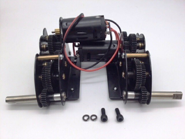 送料無料 TG1/16 RC戦車用 鉄製ブラックギア内蔵 全金属製 低速ギアボックス  ロングバージョン 低速モーター＆ボールベアリング内蔵　戦車パーツ