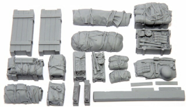 送料無料 VG 1/15～1/16 ドイツ軍戦車用 レジン製 ハイグレード 車載アクセサリーセット #1 未塗装品 ディテールアップパーツ