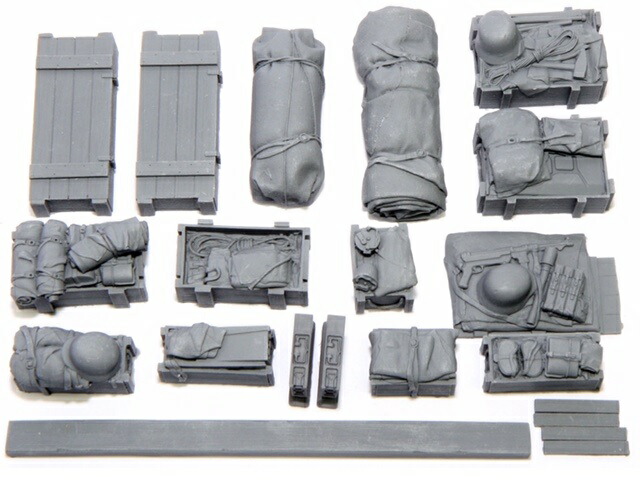 送料無料 VG 1/15～1/16 ドイツ軍戦車用 レジン製 ハイグレード 車載アクセサリーセット #3 未塗装品 ディテールアップパーツ