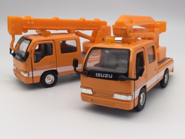 楽天市場】1台売り 1/35 ISUZU エルフ トラック オレンジ クレーン車 高所作業車 NHR ダブルキャブ はたらく車 ミニカー いすゞ  イスズ ELF 日本道路公団 NEXCO ネクスコ : ラブリービートル