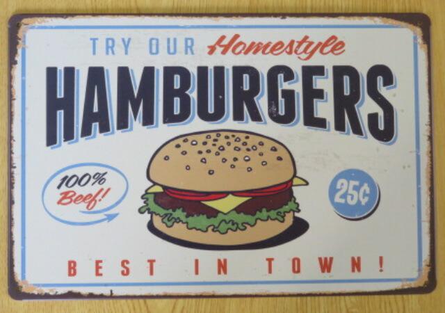 楽天市場】アメリカ直輸入可愛いハンバーガーショップメニュー看板大型