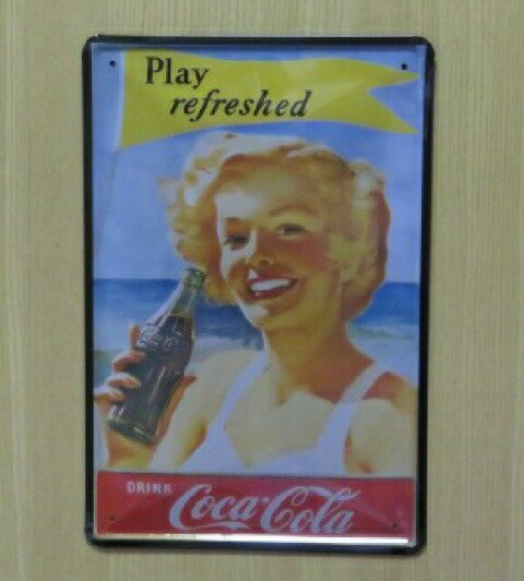 楽天市場】送料無料 コカコーラ サンタクロース ギブ＆テイク 金属製