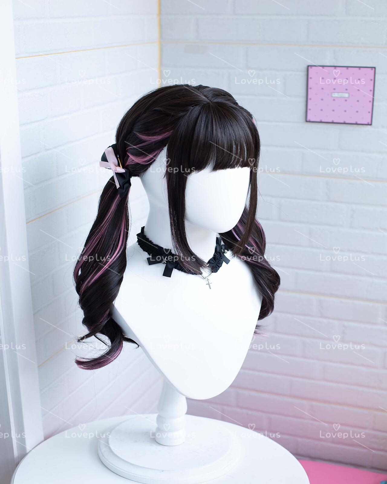 【お買い物マラソン】ウィッグ ロング 自然 フルウィッグ バレない セミロング ミディアム ウイッグ 耐熱 可愛い ハイトーンカラー ハイライト メッシュ カール かつら 地雷系 量産型 編み オリジナル 手作り 医療用 黒髪 送料無料|loveplus店
