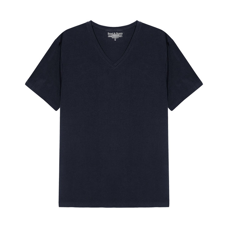 【ネコポス可:1点まで】ブレッド＆ボクサーズ：ORGANIC COTTON V-NECK Tシャツ (ダークネイビー)[ボクサーパンツ/ 男性下着/ メンズインナー/人気ブランド/おすすめギフト/誕生日プレゼント/メンズファッション]