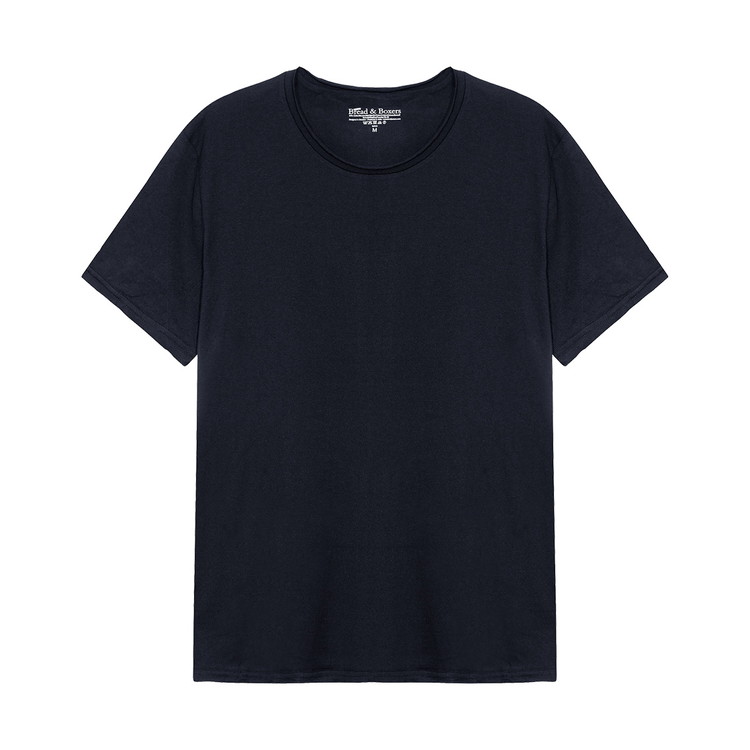 【ネコポス可:1点まで】ブレッド＆ボクサーズ：ORGANIC COTTON CREW-NECK relaxed Tシャツ (ダークネイビー)[ボクサーパンツ/ 男性下着/ メンズインナー/人気ブランド/おすすめギフト/誕生日プレゼント/メンズファッション]