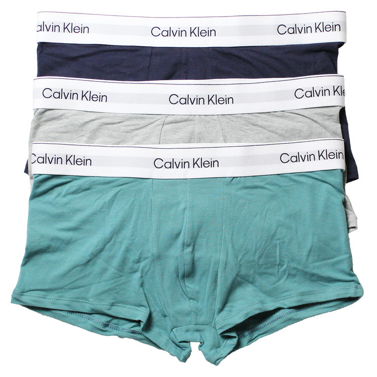 カルバンクライン：ICON COTTON STRETCH ローライズボクサーパンツ 3PK (ショアライン/グレーヘザー/ライブリー・ティール)[ボクサーズボン下/ 成人男性下着類/ メンズ下着類/一般受けブランド名/おすすめ差し上げ物/生まれ落ちる日差し上げ物/メンズ流行り物]