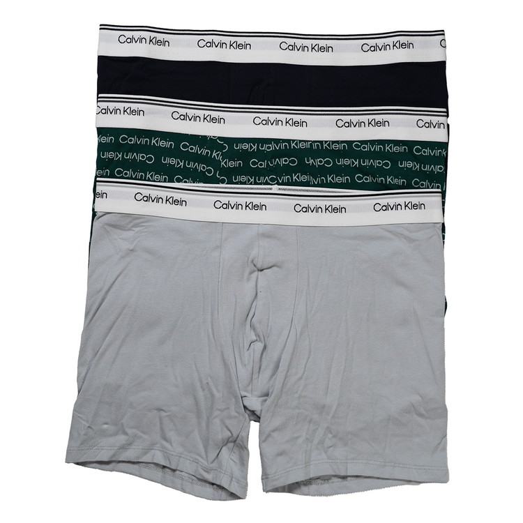 カルバンクライン：BALANCE COTTON ボクサーブリーフ 3PK (ショアライン／コアロゴターフハイライズ／ハイライズ)[ボクサーパンツ/ 男性下着/ メンズインナー/人気ブランド/おすすめギフト/誕生日プレゼント/メンズファッション]