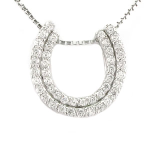 【P5倍 4/20】ダイヤモンド ネックレス 18k ペンダント レディース 馬蹄 ホースシュー セパレート 0.5カラット ゴールド k18 18金 母の日