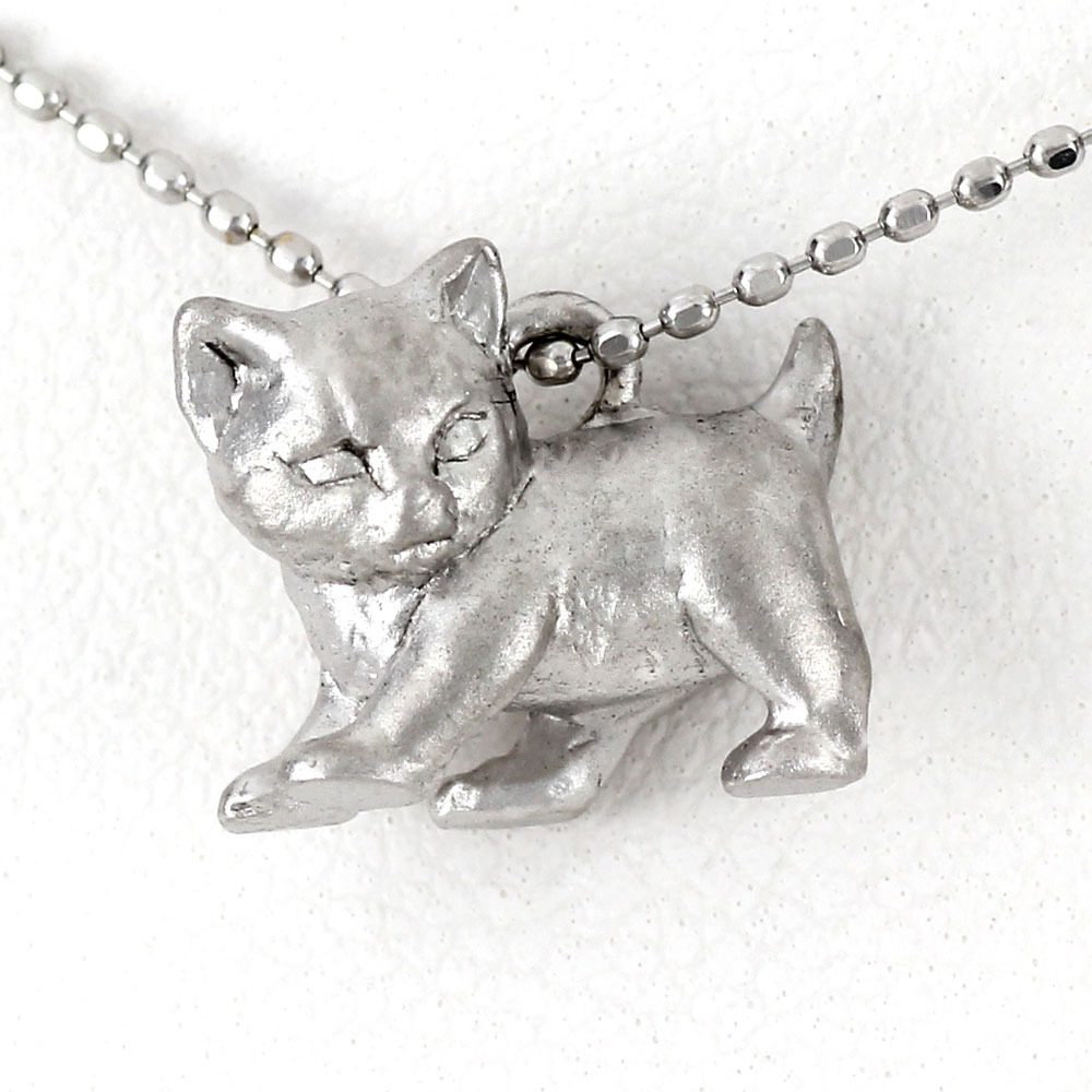 【P10倍 お買い物マラソン】ネックレス 18k ペンダント レディース 猫 ネコ キャット アニマル 無垢 地金 ゴールド k18 18金 母の日