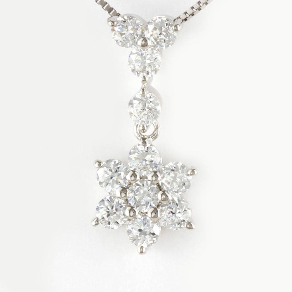 【P10倍 500円OFFクーポン】ダイヤモンド ネックレス 10k ペンダント レディース フラワー 花 揺れる ブラ ゴールド k10 10金 母の日