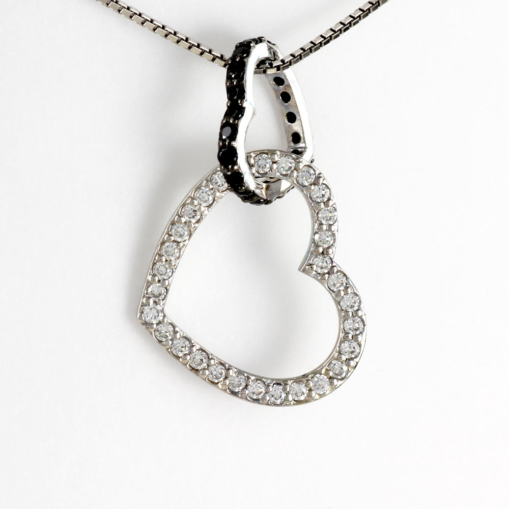 公式通販 ブラックダイヤモンド ハート ネックレス ダイヤ ペンダント