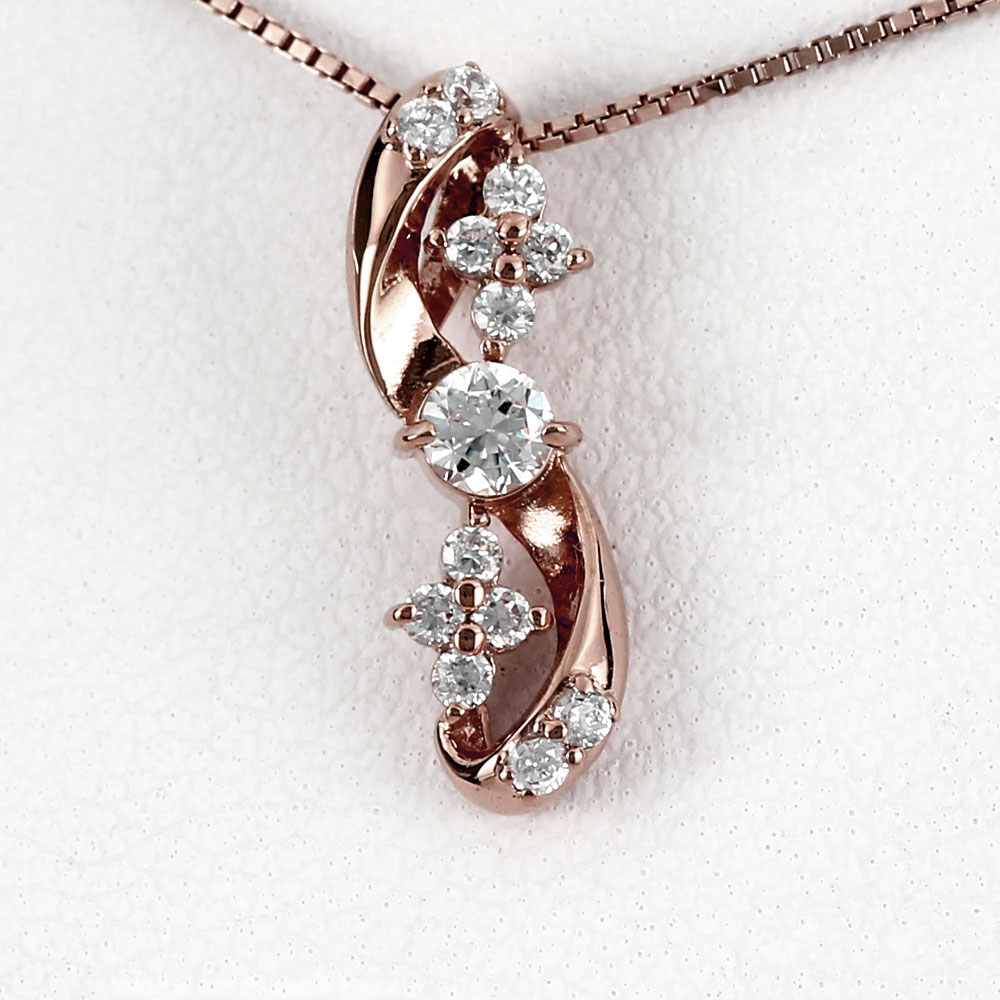 【P10倍 お買い物マラソン】ダイヤモンド ネックレス 18k ペンダント レディース ツイスト 0.2カラット ゴールド k18 18金 母の日