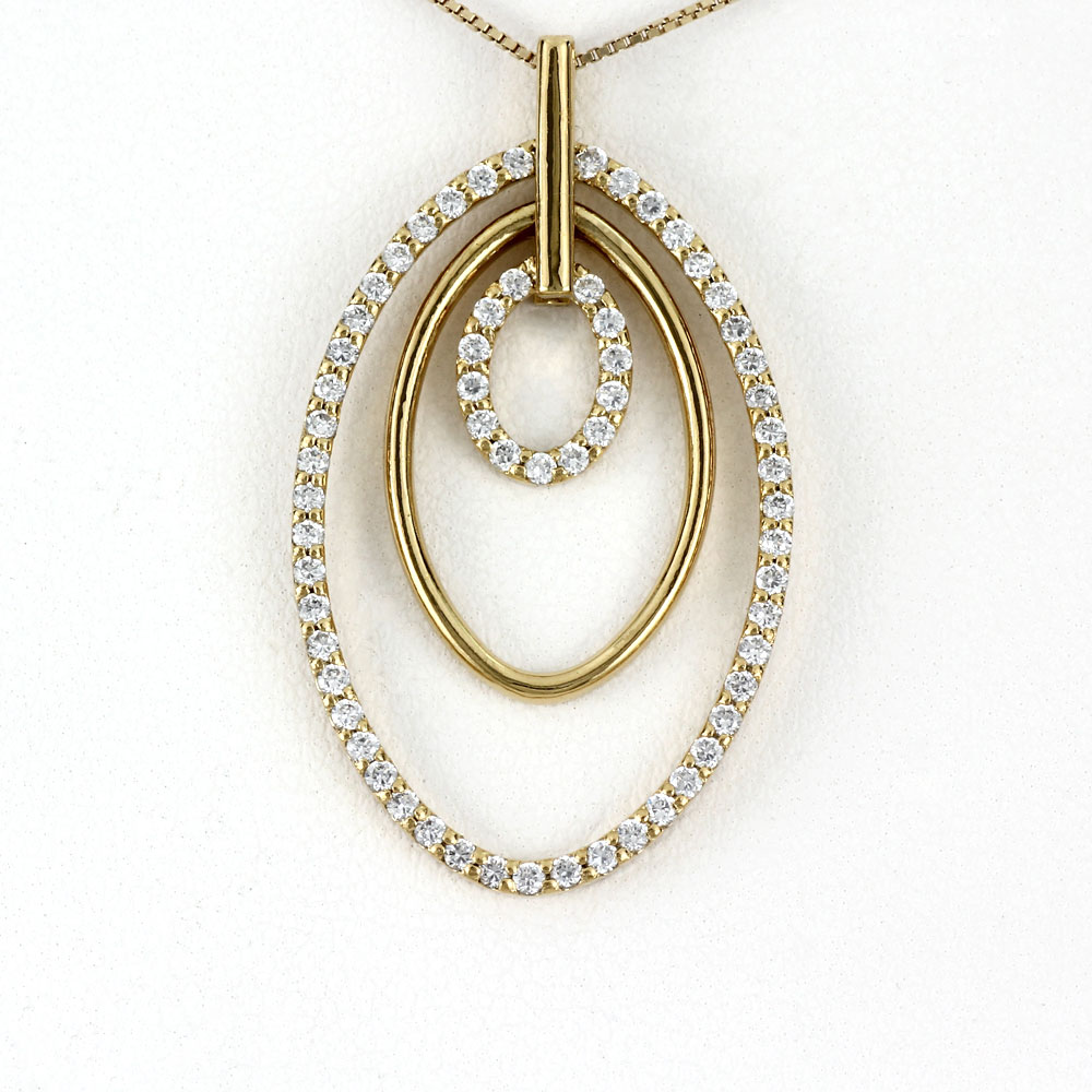 【P10倍 500円OFFクーポン】 ダイヤモンド ネックレス 18k ペンダント レディース オーバル 楕円 サークル 0.7カラット ゴールド k18 18金 ボーナスセール｜luire