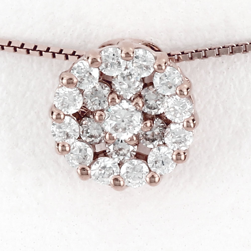 【P10倍 お買い物マラソン】ダイヤモンド ネックレス 18k ペンダント レディース パヴェ サークル ゴールド k18 18金 母の日