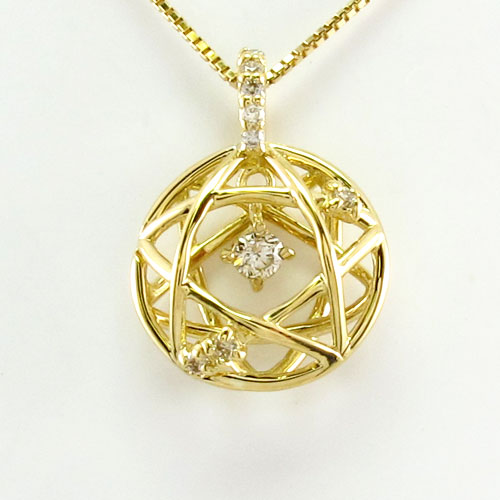 【P10倍 お買い物マラソン】ダイヤモンド ネックレス 18k ペンダント レディース スター 星 ブラ 揺れる 0.1カラット ゴールド k18 18金 母の日 90,640円