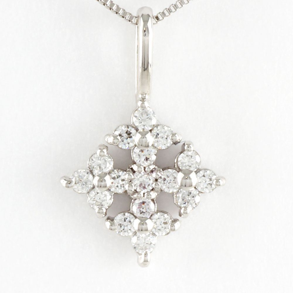 【P10倍 500円OFFクーポン】ダイヤモンド ネックレス 18k ペンダント レディース スノークリスタル ゴールド k18 18金 母の日