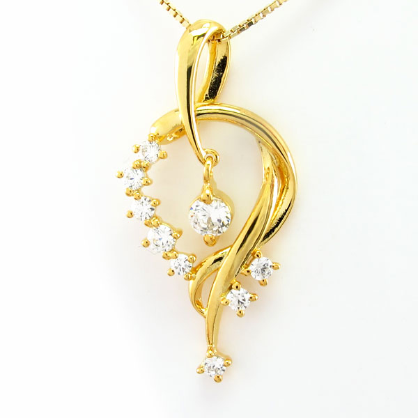 【P10倍 お買い物マラソン】ダイヤモンド ネックレス 18k ペンダント レディース 揺れる ブラ ゴールド k18 18金 母の日