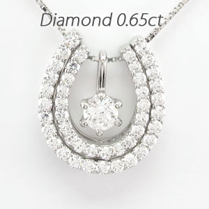 【P10倍 お買い物マラソン】ダイヤモンド ネックレス 一粒 18k ペンダント レディース 馬蹄 ホースシュー 1粒 プチ ゴールド k18 18金 母の日
