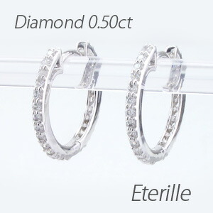 フルエタニティフープピアスpt900ダイヤ0.5×2 1カラット 楽天市場】【P5倍 歳末セール】ダイヤモンド フープ ピアス レディース