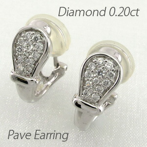 【P10倍 お買い物マラソン】ダイヤ イヤリング ピアス ダイヤモンド レディース パヴェ 18金 18k k18 ゴールド 0.2カラット 母の日