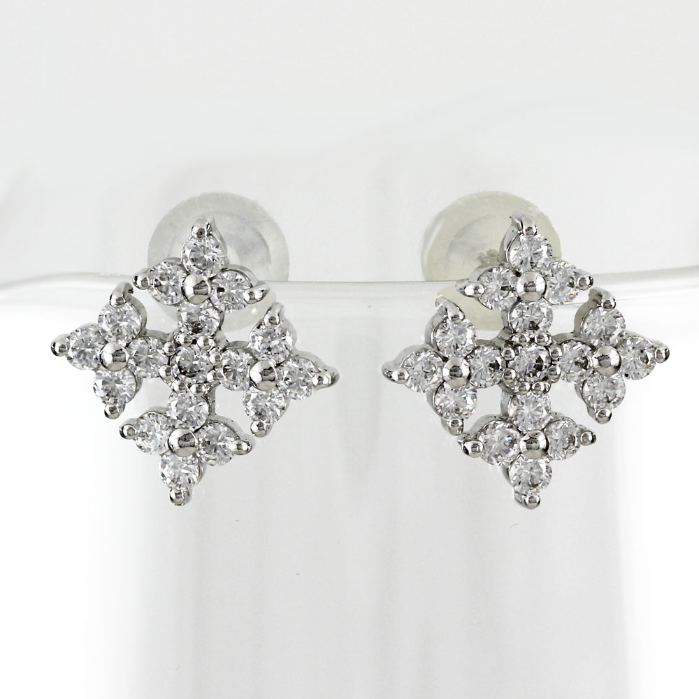 【P5倍 4/20】ピアス レディース ダイヤモンド ダイヤ 18k K18 ゴールド ゴールド 雪 結晶 スノー スノークリスタル 母の日