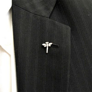 ラペルピンメンズメンズジュエリータイニーピンタイピンブラックダイヤモンドトンボプラチナ900pt900スーツ襟元0.30ct【送料無料】