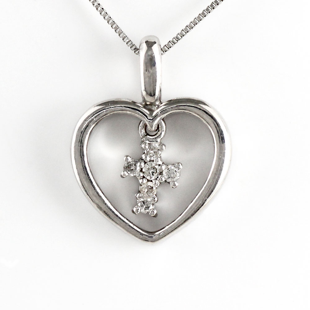 値引きする 楽天市場 ハート ネックレス ダイヤ ペンダント レディース ダイヤモンド オープンハート クロス 十字架 ゴールド K10 10k 10金 Luire 売れ筋 Www Kioskogaleria Com