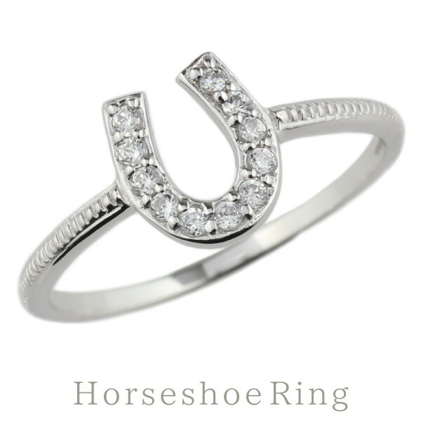 リング ダイヤモンド シルバー ホースシュー 馬蹄 レディース Sv925 ラッキーモチーフ 人気 記念日 誕生日 ギフト 贈り物 プレゼント 自分ご褒美 Novix Com