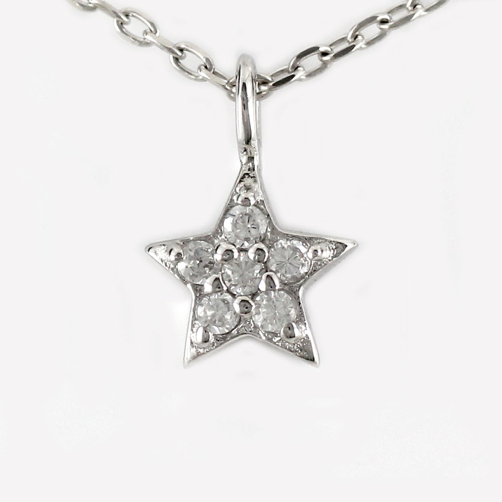 【P10倍 お買い物マラソン】ダイヤモンド ネックレス 18k ペンダント レディース スター 星 シンプル プチ ゴールド k18 18金 母の日