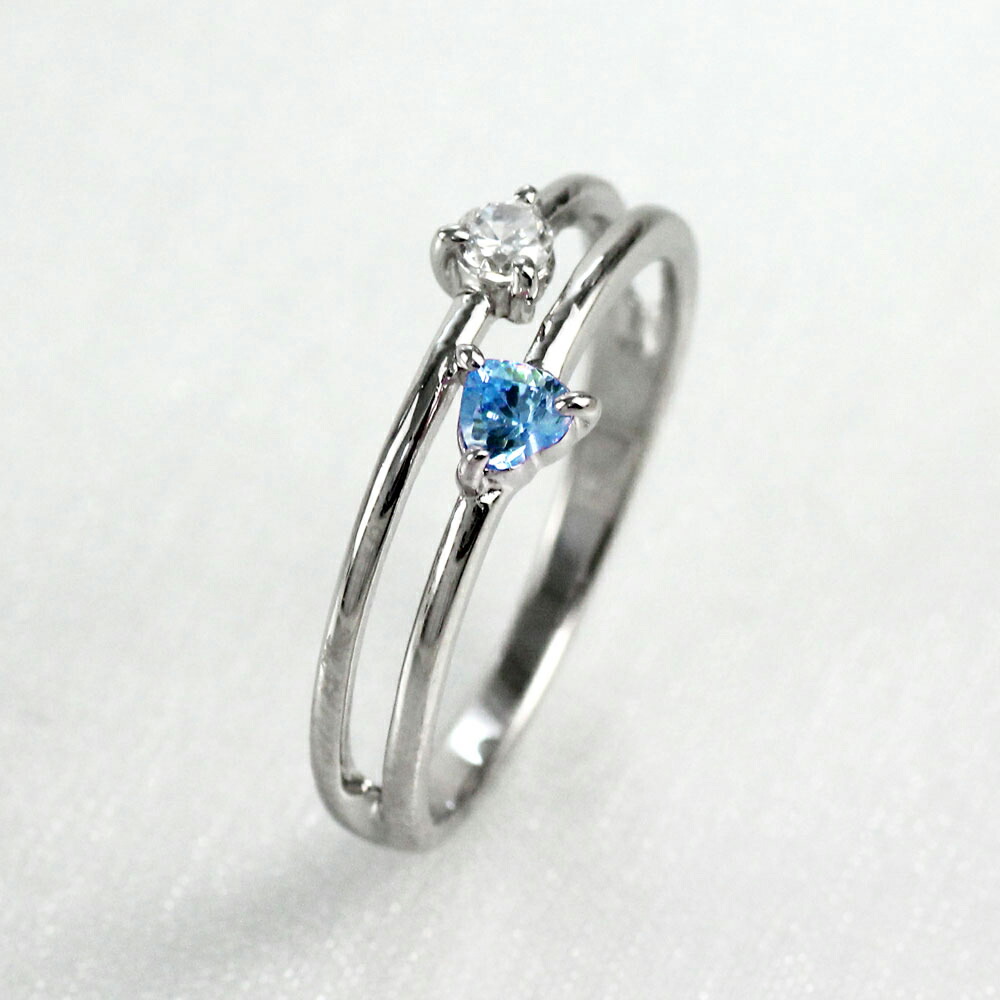 【P10倍 お買い物マラソン】ハート リング アクアマリン ダイヤモンド カラーストーン ハートシェイプ 指輪 誕生石 レディース 一粒 ゴールド k18 18k 18金 母の日