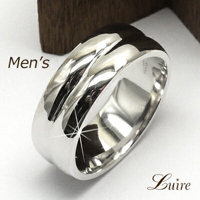【P10倍 お買い物マラソン】 幅広 メンズリング SV925 幅8mm 甲丸地金リング 結婚指輪 刻印 記念日 プレゼント マリッジリング 誕生日 【han】 ボーナスセール｜luire