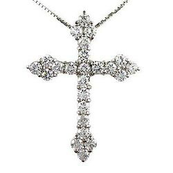 【P10倍 500円OFFクーポン】 夢見るクロス 1.00ct キラキラ ペンダント 天然ダイヤモンド k18WG ギフト ボーナスセール｜luire