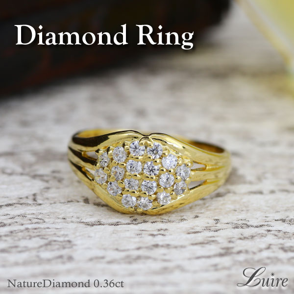 【P10倍 500円OFFクーポン】リング レディース k10 ゴールド パヴェ リング 0.36ct k10 ダイヤモンド 誕生日 記念日 メモリアル 指輪 刻印 プレゼント ギフト 結婚記念 母の日