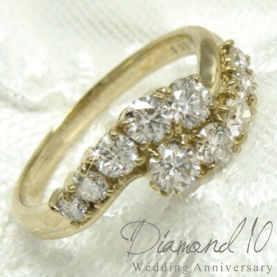【P10倍 お買い物マラソン】 ダイヤモンド 結婚 10周年 リング レディース 1.00ctVVS-クラス k18WG YG PG 天然ダイヤモンド 誕生日 記念日 指輪 刻印 結婚記念 鑑定書 ボーナスセール｜luire
