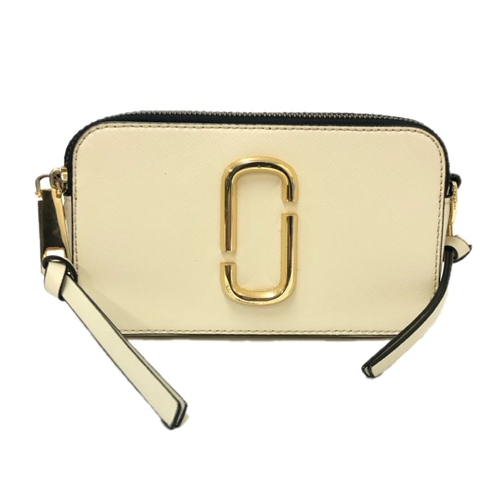 マークジェイコブス MARC JACOBS スナップショット 斜め掛け ショルダーバッグ M0012007 ホワイト ブラック【中古】