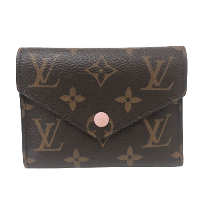 ルイ ヴィトン LOUIS VUITTON ポルトフォイユ ヴィクトリーヌ モノグラム かしら文字入り口・入口 二つ折り紙入れ M62360 ローズバレリーヌ【中古】【美品】