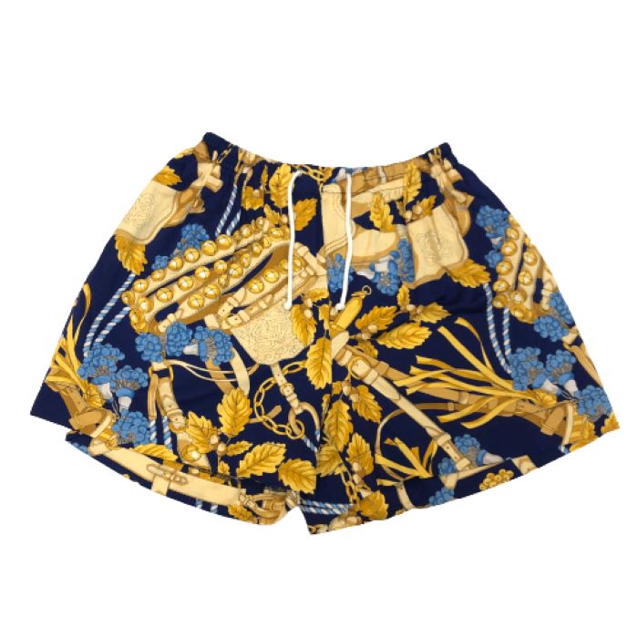 ロエベ LOEWE ショートパンツ 綿100% Mサイズ ブルー 総柄 レディース【中古】|リュクスタイル店