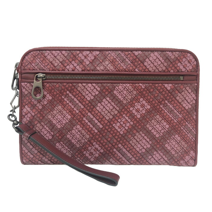 ボッテガヴェネタ BOTTEGA VENETA イントレチャート ナッパ セカンドバッグ クラッチバッグ バーガンディー【中古】【新品同様】【美品】 47,880円