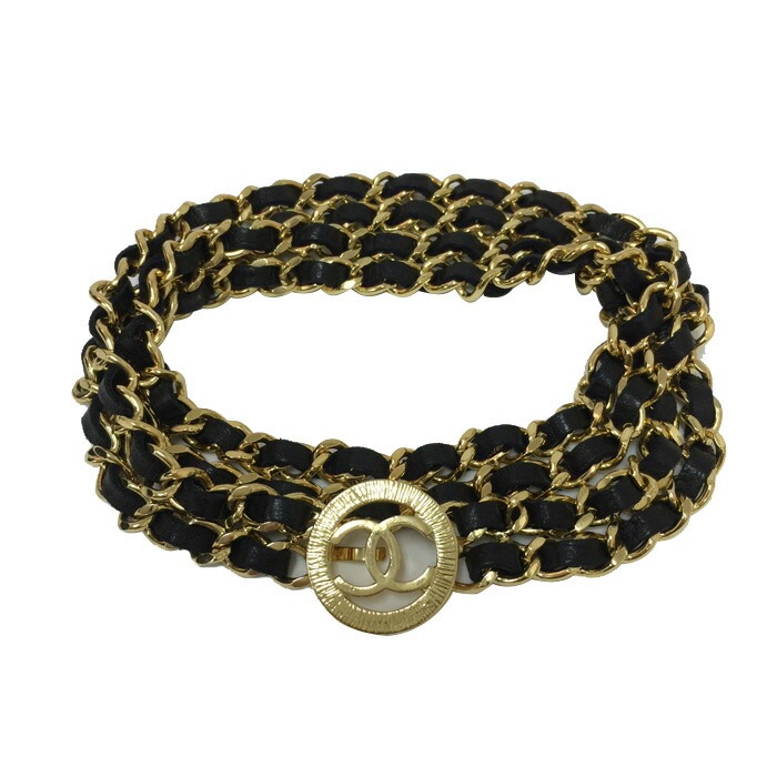 楽天市場】シャネル CHANEL 3連 チェーン ベルト ココマーク