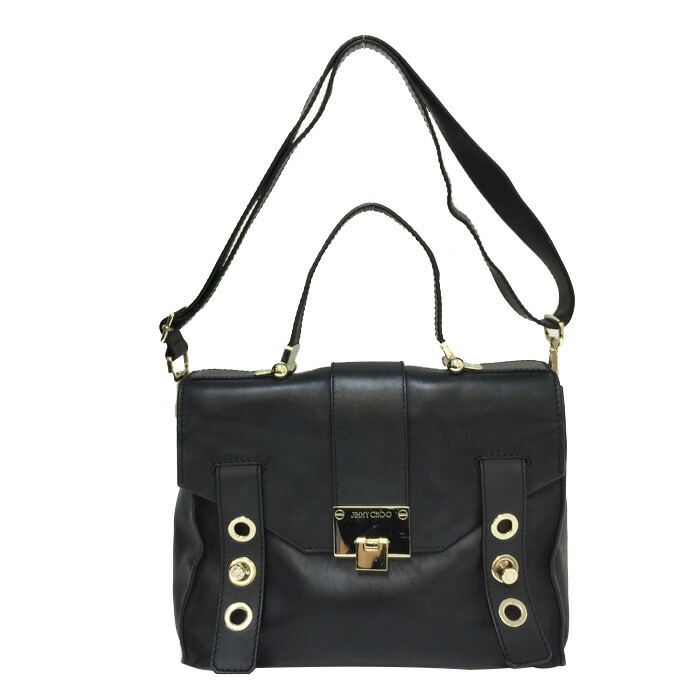 ジミーチュウ JIMMY CHOO 2wayショルダーバッグ ハンドバッグ ブラック【中古】|リュクスタイル店