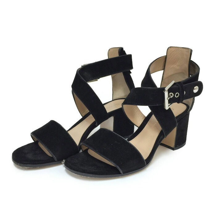 ジャンヴィトロッシ Gianvito Rossi スエード サンダル サイズ35 22cm相当 ブラック【中古】【美品】
