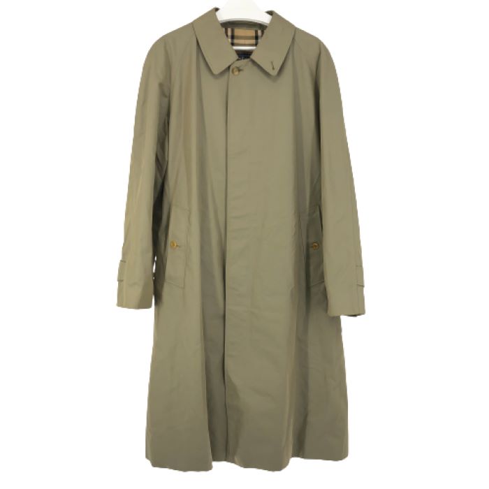 バーバリーズ BURBERRYS ステンカラーコート ネーム入り WD001 902 46 カーキ【中古】