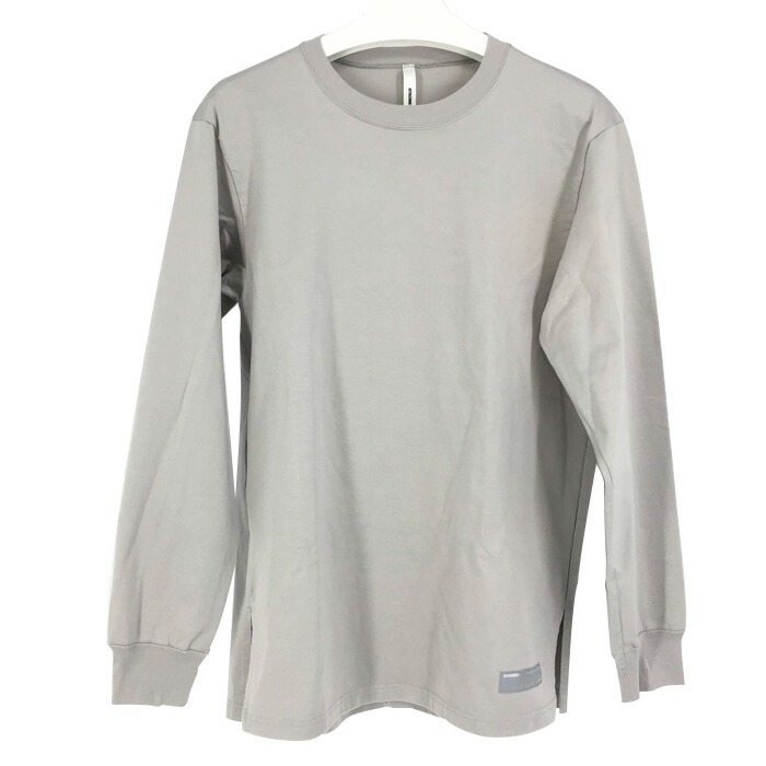 アタッチメント ATTACHMENT ギザシルキー天竺 クルーネック LS ロングスリーブTシャツ ロンT 綿100% サイズ2 M相当 ライトグレー【中古】【新品同様】【美品】