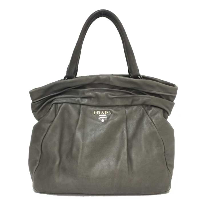 プラダ PRADA トートバッグ BN1689 グレー【中古】