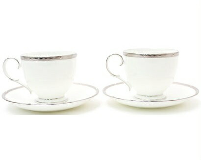 ノリタケ Noritake ロシェルプラチナ ペア カップ&ソーサー 中古