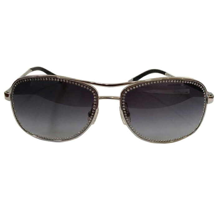 Miu Miu ミュウ ミュウ SMU58H サングラス ラインストーン ブラック×シルバー【中古】 レディース