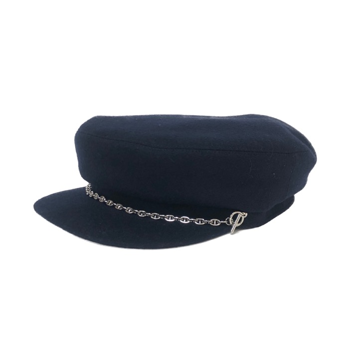 HERMES エルメス ベルイル シェーヌダンクル キャスケット カシミール 米国海軍【中古】 レディース
