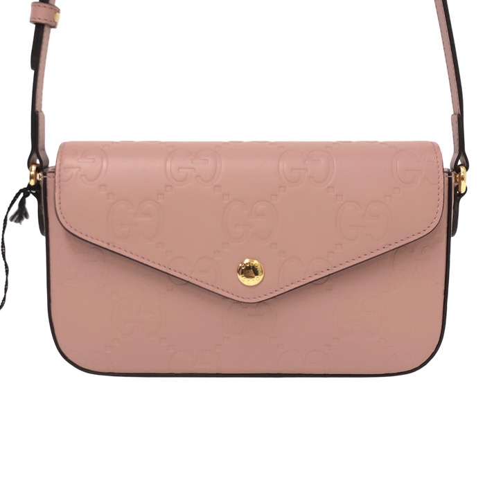 GUCCI グッチ スーパー ミニ クロスボディ 斜め掛け 772794 ショルダーバッグ レザー ピンク【中古】【新品同様】【美品】レディース
